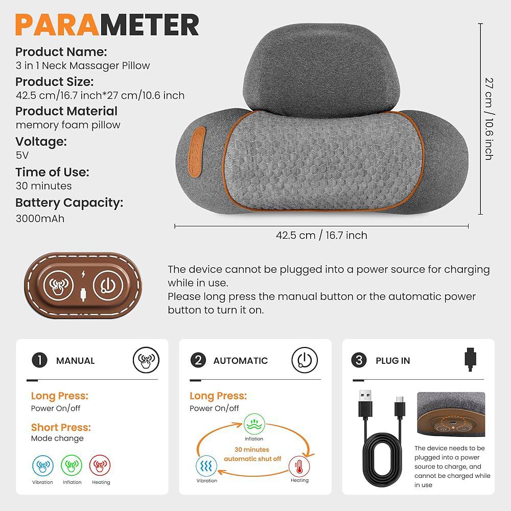 Premium Neck and Back Shiatsu Massager with Heat